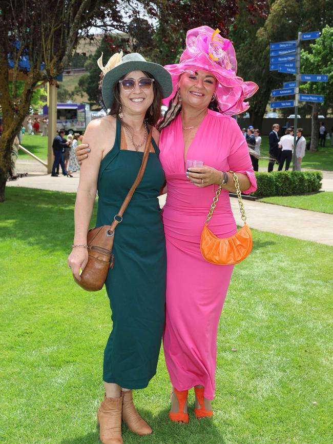 Fiona Edwards and Monique Davis attend the Ballarat Cup. Picture: Brendan Beckett