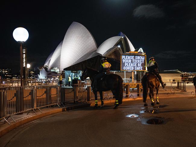 A near-deserted Sydney Opera House on New Year’s Eve. Picture: NCA NewsWire/Flavio Brancaleone