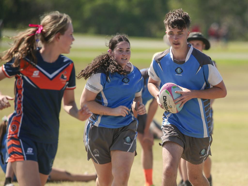 McCauley College V Laidley State High at the 2024 Gold Coast Titans All Schools Touch Football Picture: Glenn Campbell
