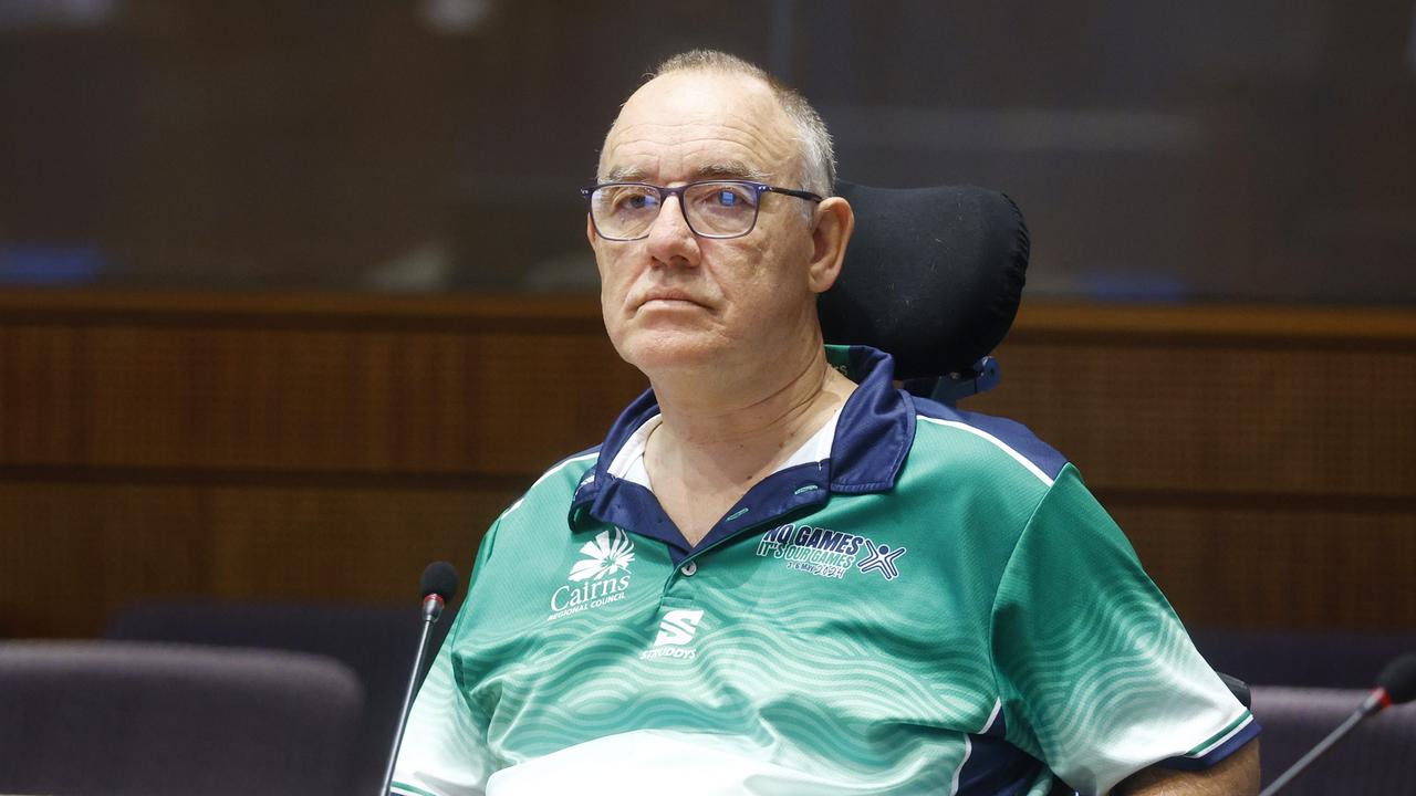 Cairns Regional Council Division 5 councilor Rob Pyne attends his first council ordinary meeting since being voted back in at the local government election in March. Picture: Brendan Radke