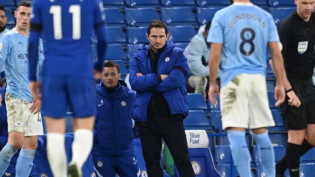 Manager Frank Lampard was criticised for Chelsea’s performance against Manchester City in the English Premier League Picture: Getty Images