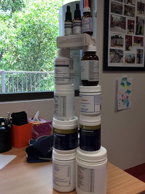 Hundreds of dollars of supplements Dr Manger's patient had been prescribed by a natural therapist.