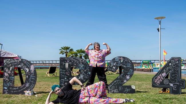 Boyz2Boyz- Big D and Ova Ezzay as Territorians celebrating all things in 2024 at the Darwin Waterfront. Picture: Pema Tamang Pakhrin