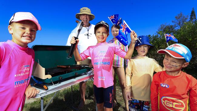 A family BBQ at Labrador Broadwater. Picture: Adam Head