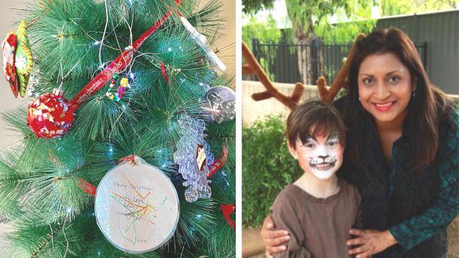 My tree is 'imperfect' thanks to my now-teen son who pops on the decorations he made years ago, knowing his mum is super proud of them. Source: Supplied