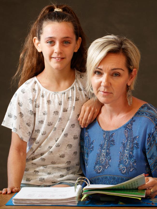 Jacinta Loy with her daughter Ruby, who is dyslexic. Picture Matt Turner.