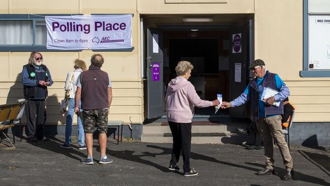 Eden-Monaro by-election voting at Wolumla on Saturday. Picture: Sean Davey