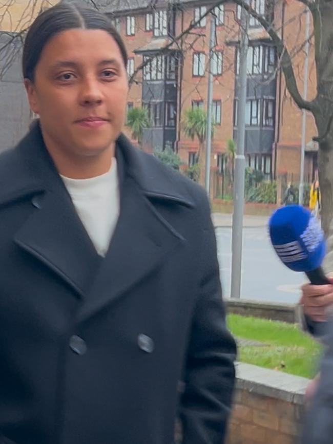 Matildas star Sam Kerr at the Kingston Crown Court in London. Picture: Sophie Elsworth.