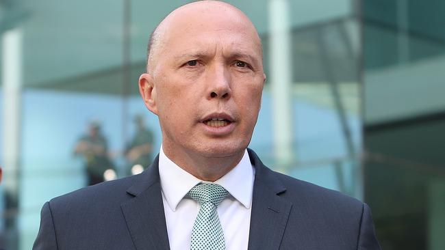 Home Affairs Minister Peter Dutton has taken aim at Facebook’s plan for end-to-end encryption. Picture: Kym Smith