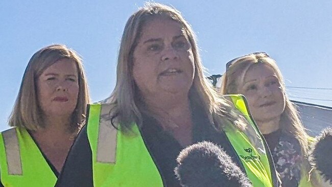 Bass MP Bridget Archer, Magnolia Place COO Amanda Murphy and Tasmanian MHA Lara Alexander. Picture: Alex Treacy