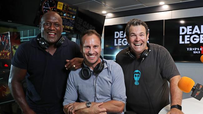 Triple M new drive show — The Rush Hour with Gus (Worland), Jude (Bolton) and Wendell (Sailor). Picture: Tim Hunter.