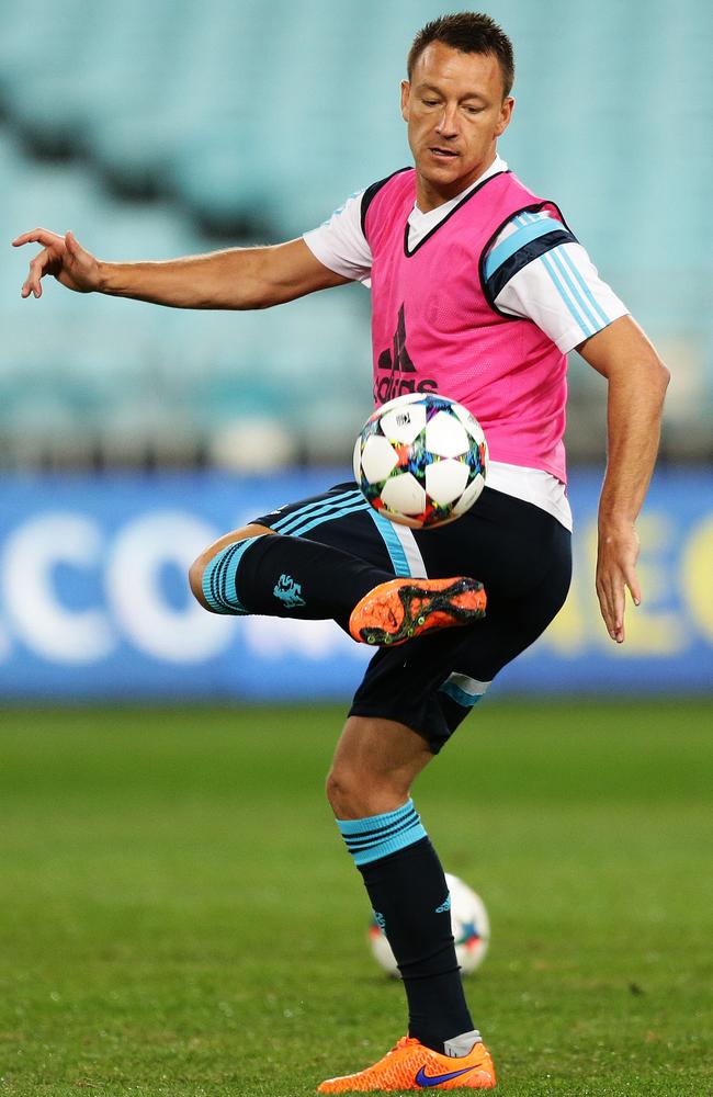 Chelsea captain John Terry at the club’s training session at ANZ Stadium on Monday night.