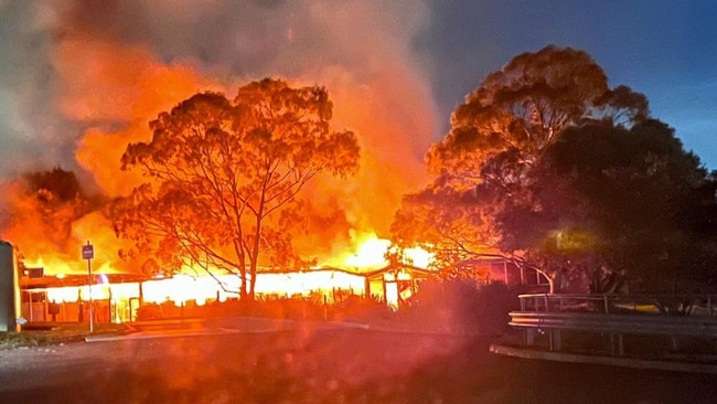 A suspicious blaze at Christian College Geelong earlier this month.