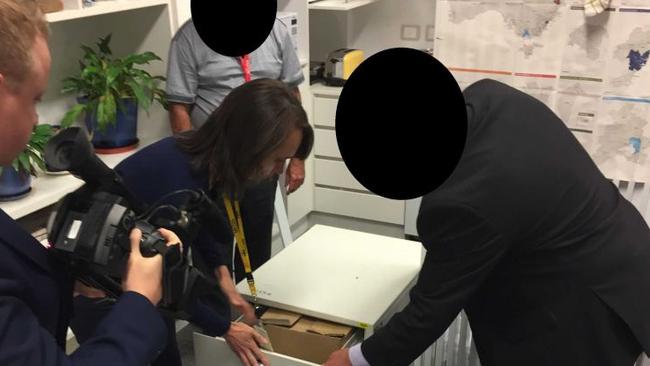 ASIO secures cabinet files at ABC offices in Canberra and Brisbane. Picture: ABC News