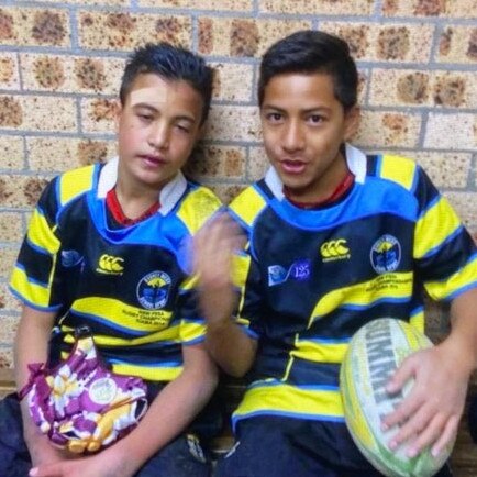 Will Penisini and Joseph Suaalii as youngsters. Picture supplied