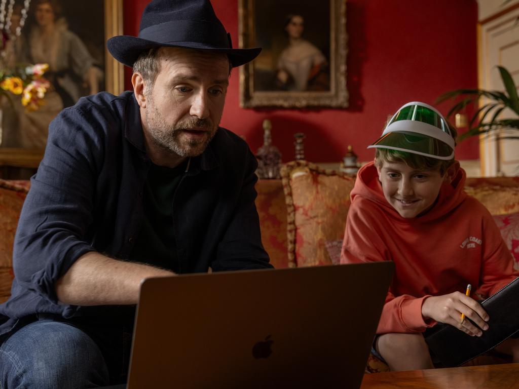 Spall with on-screen son Tyler, played by Cooper Turner in season four. Picture: AppleTV+