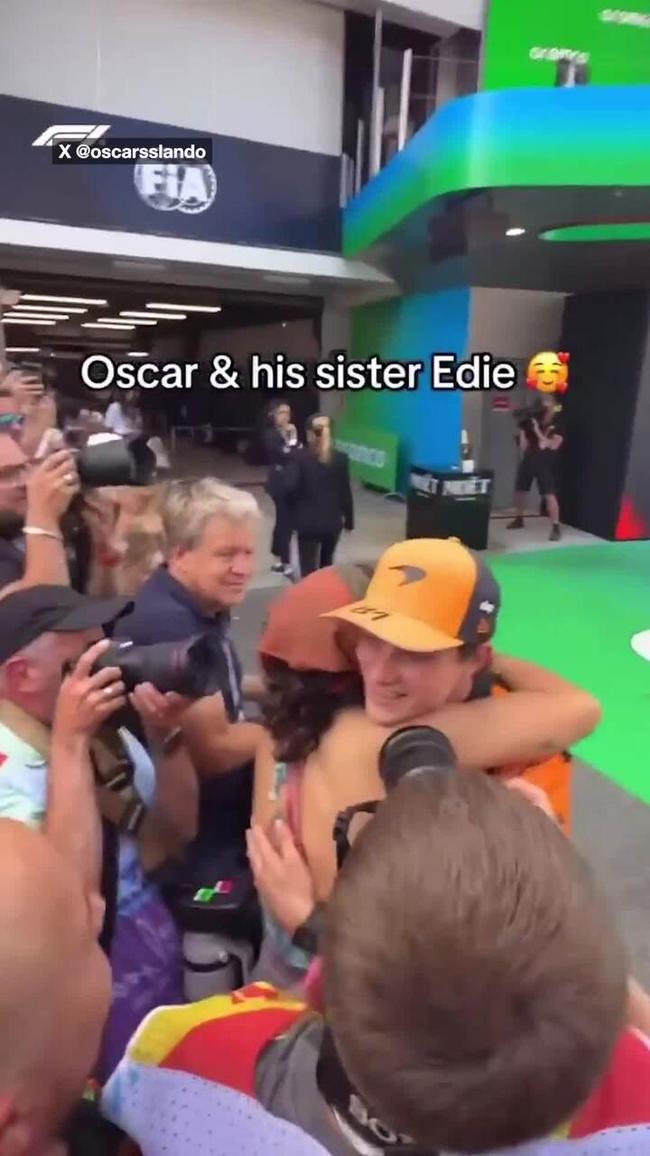 Piastri's warm embrace with sister
