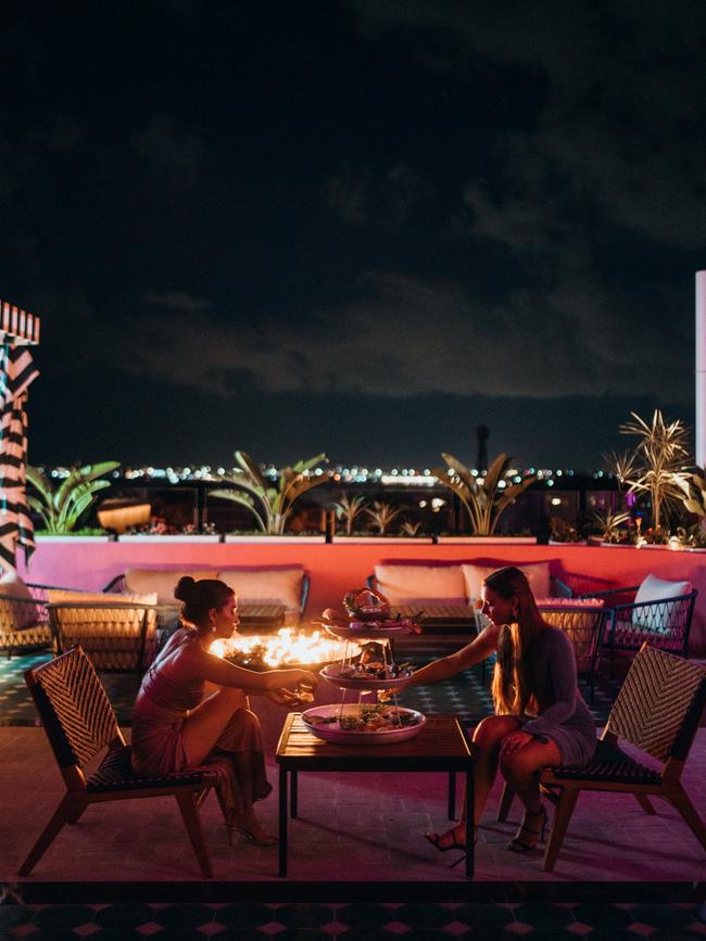 Adriana rooftop bar and restaurant at the Movenpick Resort and Spa Jimbaran Bali.