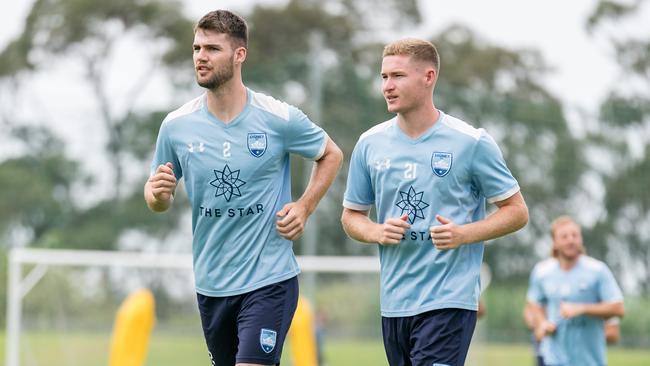 Patrick Flottmann, right, has now made his A-League debut. Pic: Jaime Castaneda