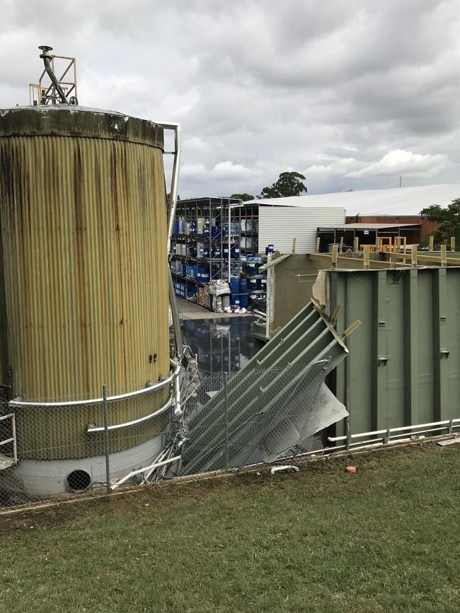 The site of the burst wastewater tank at Jalco. Picture: EPA NSW