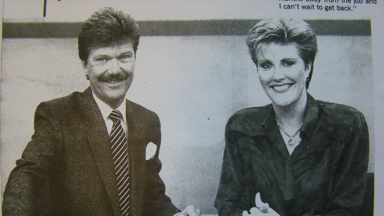 Mike Higgins and Kay McGrath on Seven Eyewitness News in the 1980s