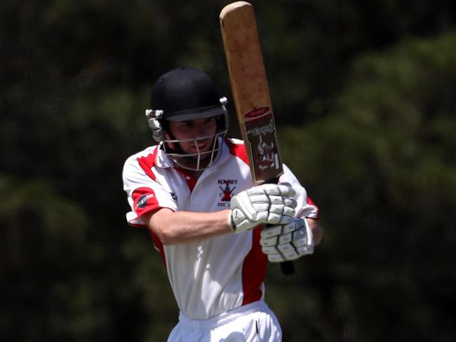 Romsey batsman  Ben Way turns a ball off his pads during the GDCA Cricket match between Sunbury and Romsey played at Clarke Oval on Saturday 11th November, 2017.