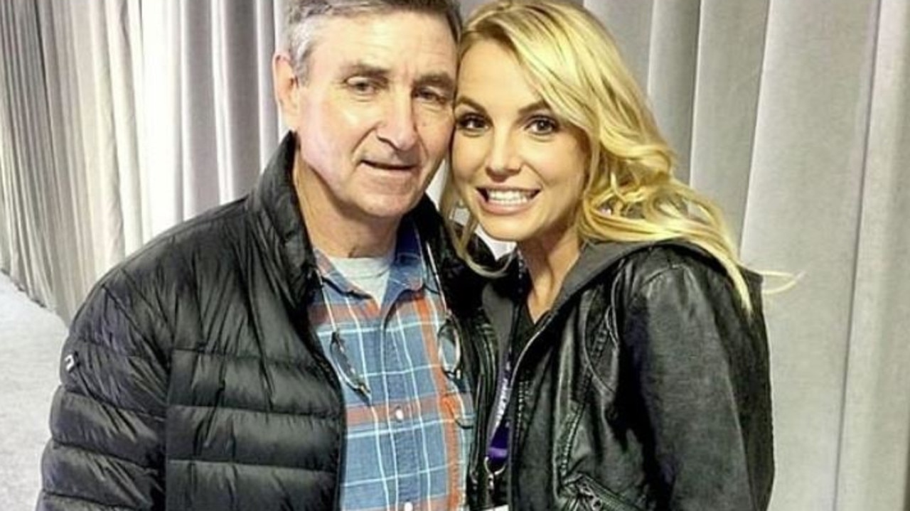 Britney Spears with dad Jamie. Picture: Supplied