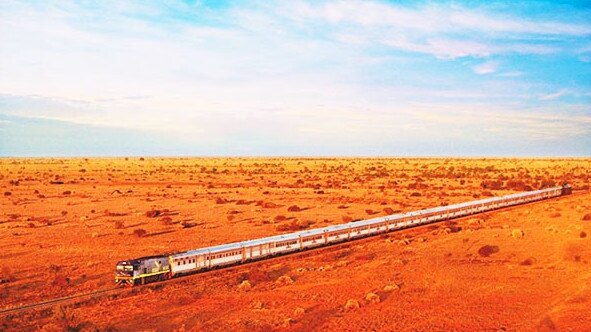 The Indian Pacific crossing the Nullarbor.