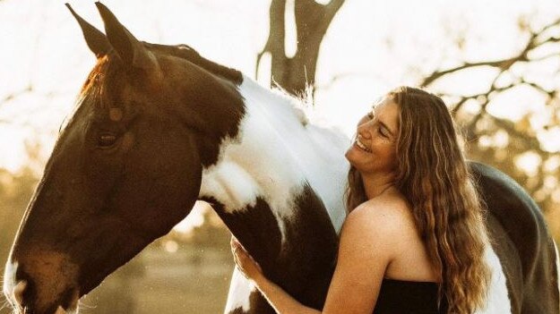 Kirsty Batson with her horse Cruise. Kirsty suffered severe injuries in a crash at Mundoolun on Sunday. Picture: Supplied