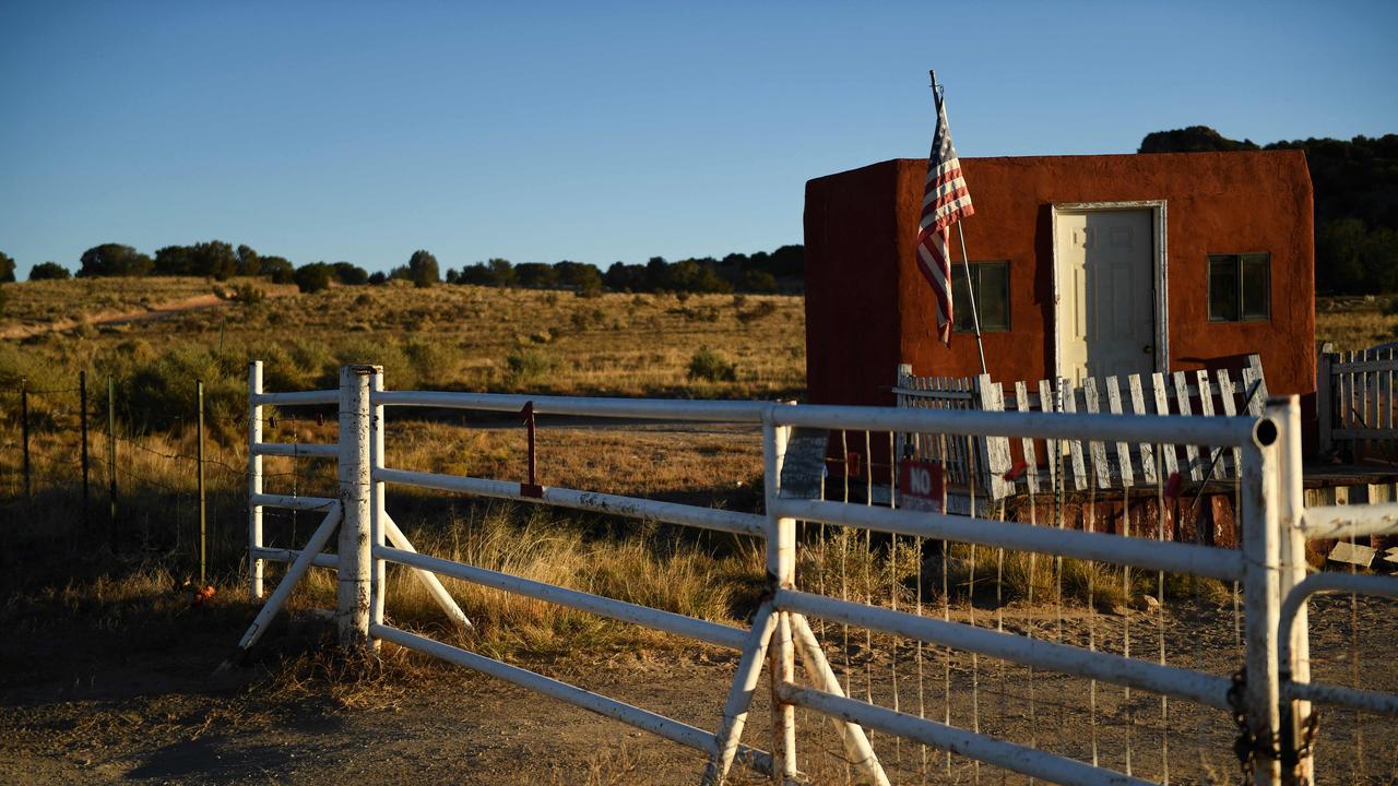 The entrance to the Bonanza Creek Ranch where the film "rust" was filming. Picture: AFP.