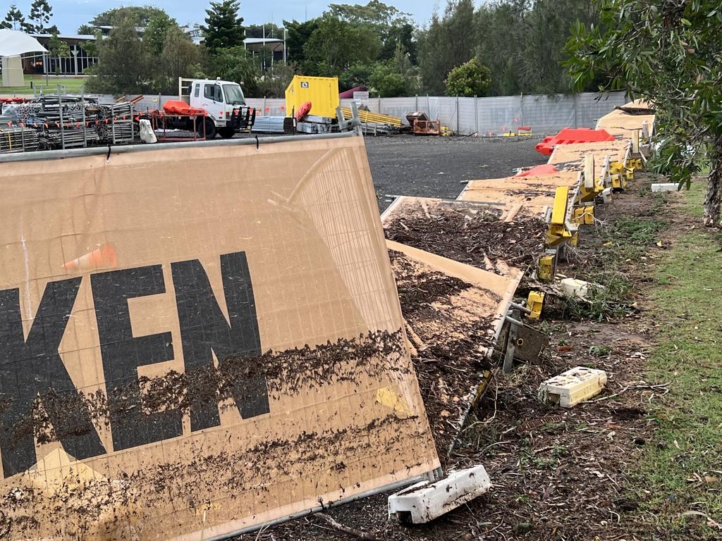 The scene on Monday at the construction site.