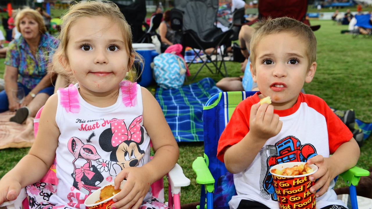 2015 Ipswich families welcome in the New Year with a free community celebration at North Ipswich Reserve. Kayla Thorburn and Harrison Thorburn of Eastern Heights. Photo: David Nielsen