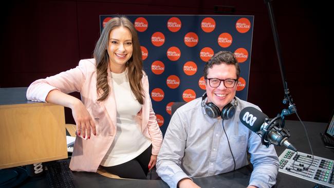 ABC Adelaide breakfast team Stacey Lee and Nikolai Beilharz.