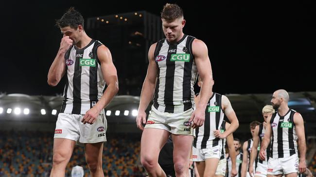 Collingwood is struggling for form after being smashed by Melbourne. Picture: Michael Klein