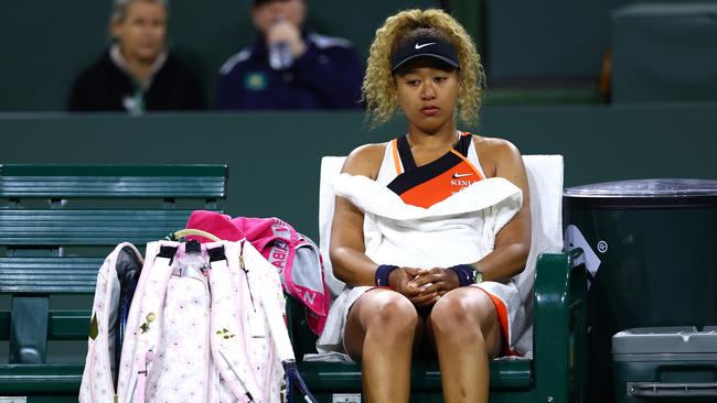 Osaka was clearly rattled by the heckler in the crowd. (Photo by Clive Brunskill/Getty Images)