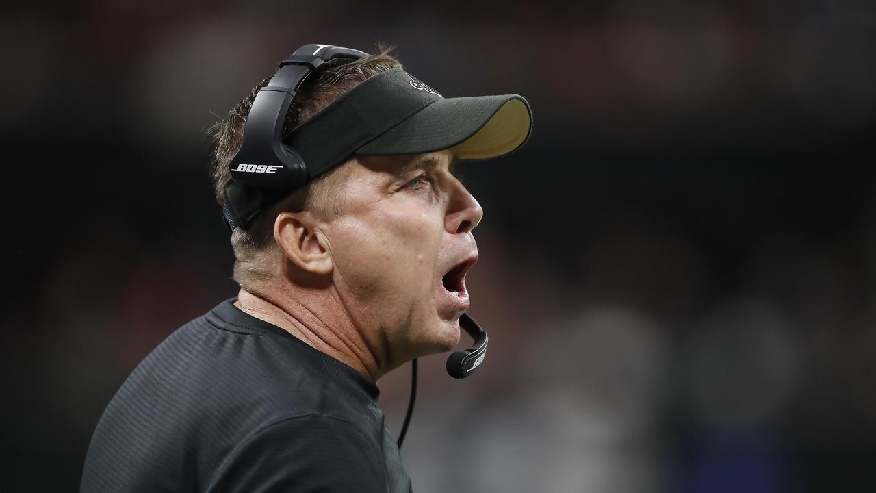 ATLANTA, GEORGIA - NOVEMBER 28: Head coach Sean Payton of the New Orleans Saints reacts against the Atlanta Falcons during the third quarter at Mercedes-Benz Stadium on November 28, 2019 in Atlanta, Georgia. (Photo by Todd Kirkland/Getty Images)