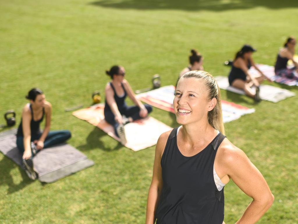 Outdoor personal trainer Amy Mitchell was still teaching yoga, however that may have to change due to the latest interventions. Picture: Darren Leigh Roberts