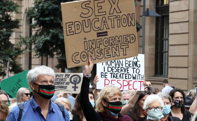 March 4 Justice rally in Brisbane CBD. Picture: Liam Kidston