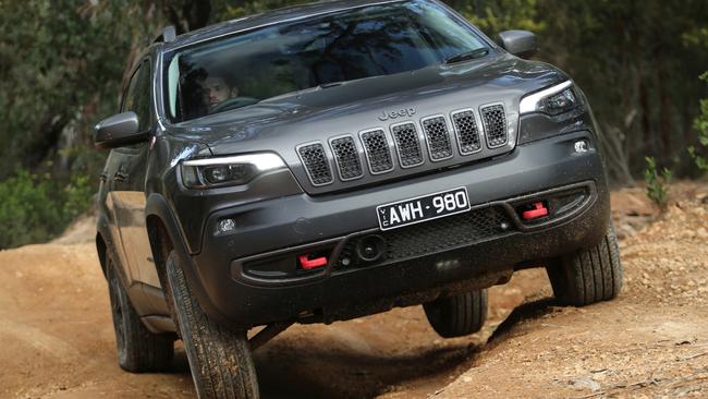 The Jeep has multiple off-road driving modes.