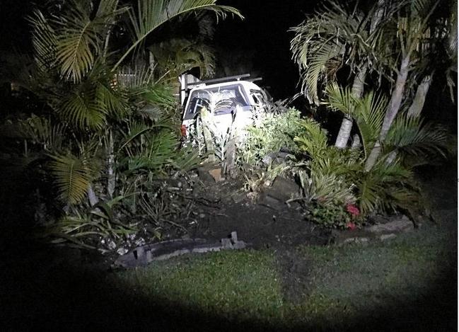 ALMOST HOME: A man has been charged with crashing his car into a neighbour's yard in Woodgate. Picture: Contributed