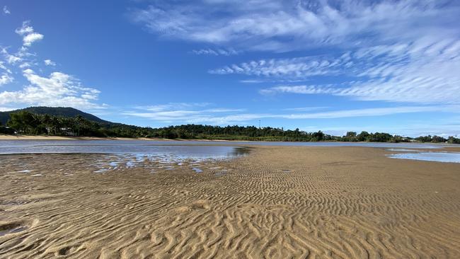 Low tide at the Coconuts, Flying Fish Point, by Jennifer Fahey. Police are searching the Flying Fish Point area for three missing fishermen.