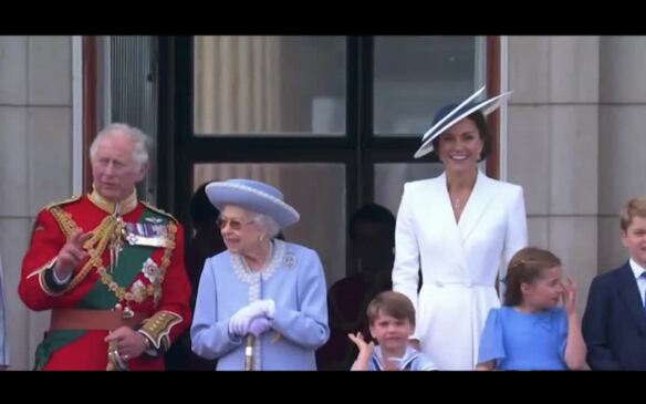 Prince Louis seen sucking his thumb at the Queen's Jubilee.