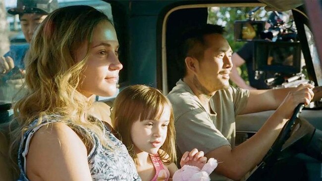 Alicia Vikander, Sydney Kowalske and Justin Chon in Blue Bayou