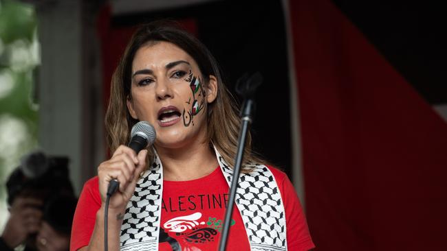 Independent Senator Lidia Thorpe addressed protesters gathering at the State Library in Melbourne on Sunday, at the Free Palestine Rally near the State Library of Victoria. Picture: NCA Newswire / Nicki Connolly