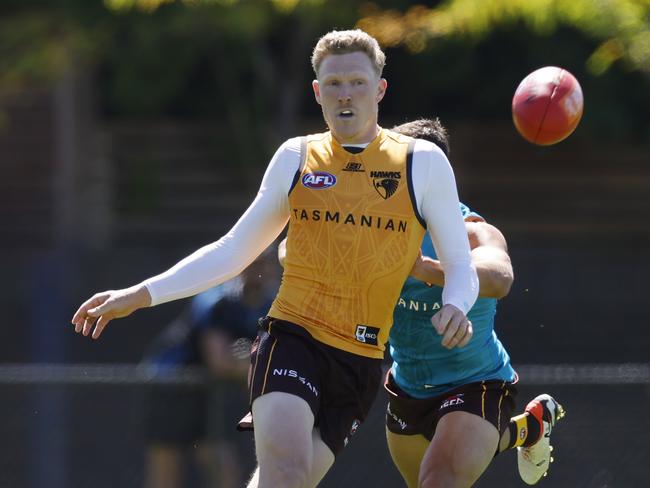 James Sicily during Hawthorn’s match sim Picture: Michael Klein