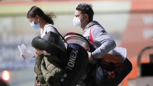 Players touch down at Melbourne airport last week. Picture: Getty