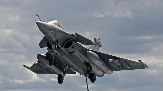 A French Rafale fighter jet on exercises over Cyprus. Picture: AFP.
