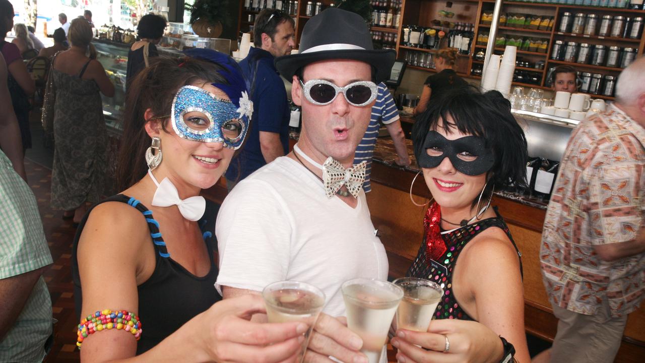 Aroma's Noosa staff members Alyssa Boylan, Grant Lanhan and Jennah Druery ready for New Year’s Eve in 2011. Photo: Darryn Smith