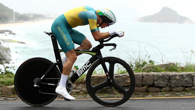 Rohan Dennis competes in the Cycling Road Men's Individual Time Trial.