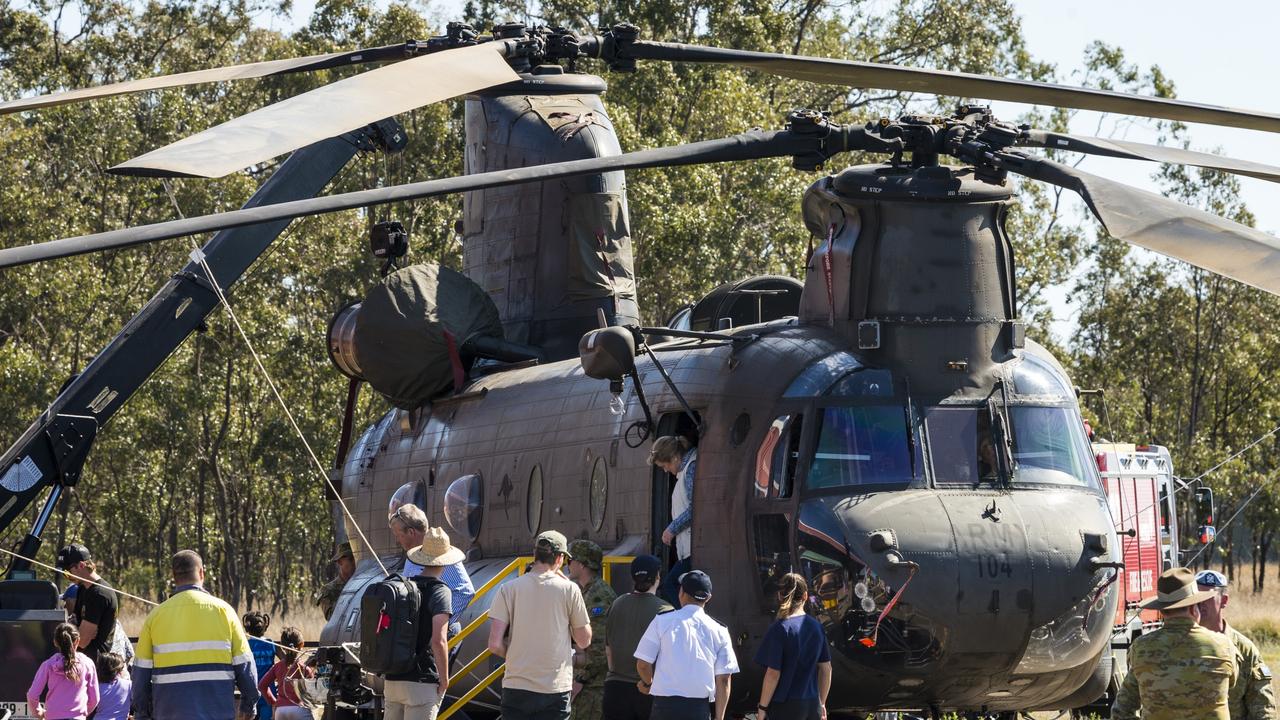 A Chinook at the open day at the Australian Army Flying Museum, Saturday, August 28, 2021. Picture: Kevin Farmer